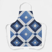 Blue Geometric Pattern Apron エプロン (正面)
