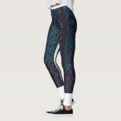 Blue Geometric Pattern Leggings  レギンス (左)