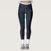 Blue Geometric Pattern Leggings  レギンス (正面)