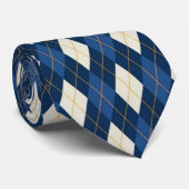 Blue Geometric Pattern Neck Tie  ネクタイ (ロール)