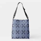 Blue Geometric Pattern Retro Style クロスボディバッグ (裏面)