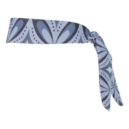 Blue Geometric Pattern Retro Style タイヘッドバンド (回転90)