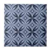 Blue Geometric Pattern Retro Style タイル (正面)