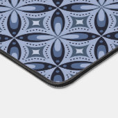 Blue Geometric Pattern Retro Style デスクマット (コーナー)
