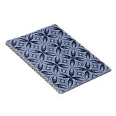 Blue Geometric Pattern Retro Style ノートブック (右側)