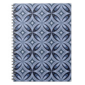 Blue Geometric Pattern Retro Style ノートブック (正面)