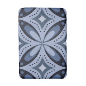 Blue Geometric Pattern Retro Style バスマット (正面縦)