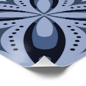 Blue Geometric Pattern Retro Style ポスター (コーナー)