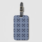 Blue Geometric Pattern Retro Style ラゲッジタグ (正面縦)