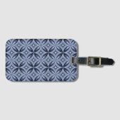 Blue Geometric Pattern Retro Style ラゲッジタグ (正面横)