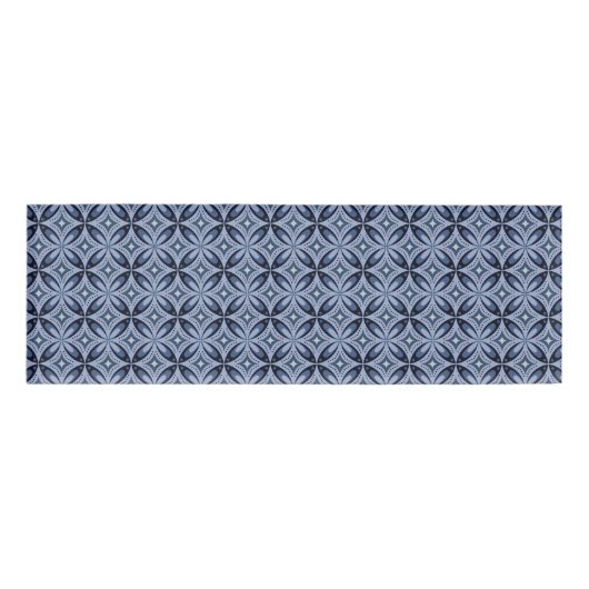 Blue Geometric Pattern Retro Style 名札 (正面)