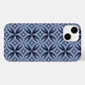 Blue Geometric Pattern Retro Style Case-Mate iPhoneケース (裏面 (横))