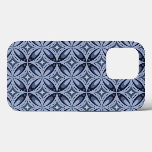 Blue Geometric Pattern Retro Style Case-Mate iPhoneケース (裏面 (横))