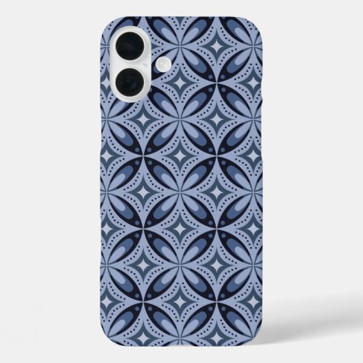 Blue Geometric Pattern Retro Style Case-Mate iPhoneケース (裏面)