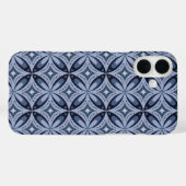Blue Geometric Pattern Retro Style Case-Mate iPhoneケース (裏面 (横))