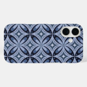 Blue Geometric Pattern Retro Style Case-Mate iPhoneケース (裏面 (横))