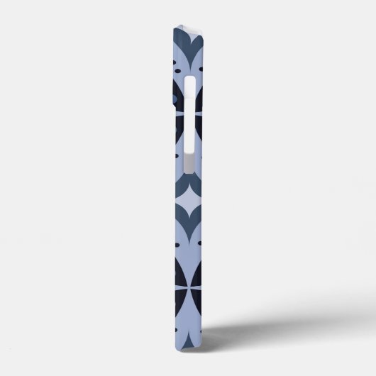 Blue Geometric Pattern Retro Style Case-Mate iPhoneケース (裏面 / 左)