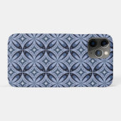 Blue Geometric Pattern Retro Style Case-Mate iPhoneケース (裏面(横))