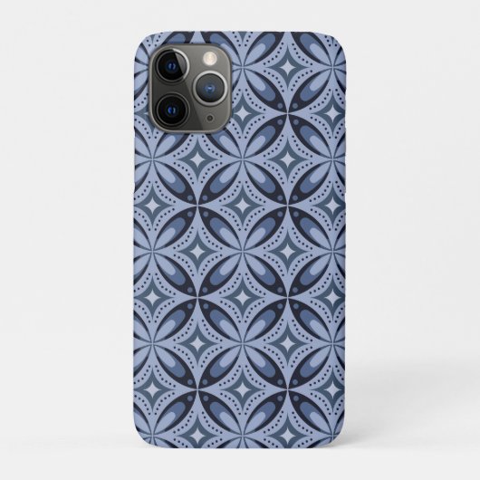 Blue Geometric Pattern Retro Style Case-Mate iPhoneケース (裏)