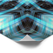 Blue Geometric Pattern with Radiant Glow ポスター (角)