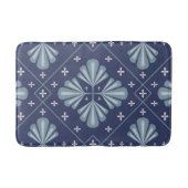 Blue Geometric shapes Pattern  バスマット (正面)