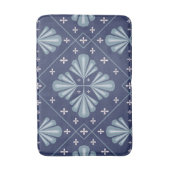 Blue Geometric shapes Pattern  バスマット (正面縦)