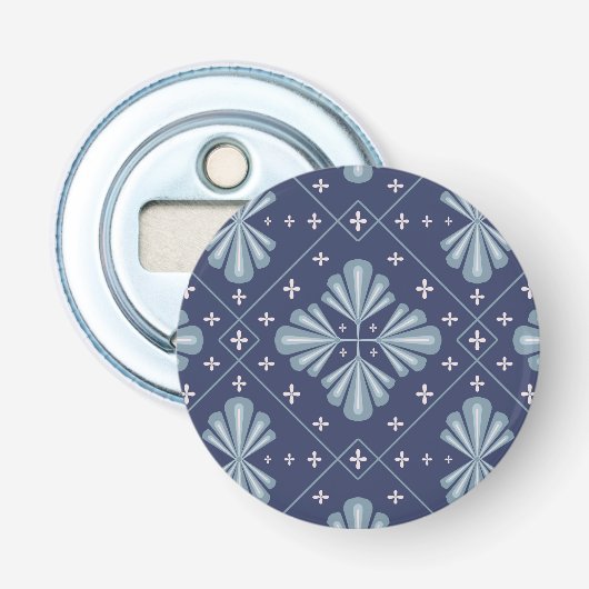 Blue Geometric shapes Pattern  栓抜き (正面)