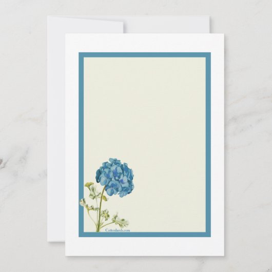 Blue Geranium Birthday Invitation 招待状 (裏面)