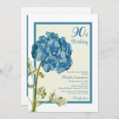 Blue Geranium Birthday Invitation 招待状 (正面/裏面)