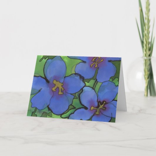 Blue Geraniumsグリーティングカード カード (正面)
