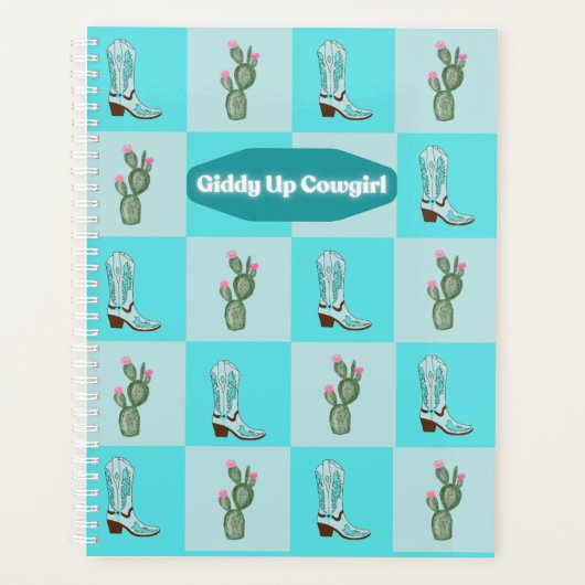 Blue Giddy Up Cowgirl プランナー手帳 (正面)