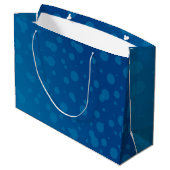Blue gift bag with white polka dots ラージペーパーバッグ (裏面アングル)