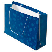 Blue gift bag with white polka dots ラージペーパーバッグ (正面アングル)