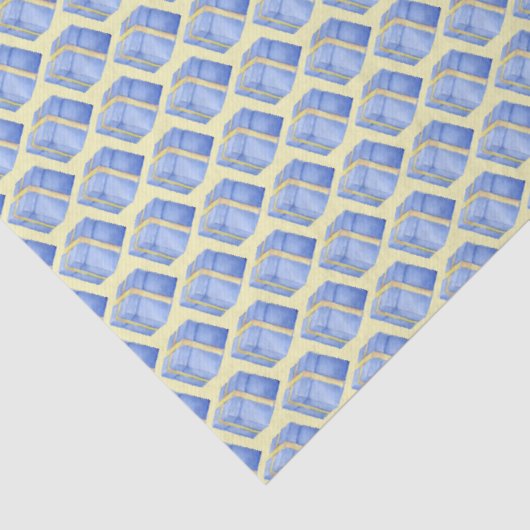 Blue Gift Box With Yellow Ribbon Tissue Paper 薄葉紙 (詳細)