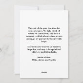 Blue Gift Wrapped Family Photo collage Christmas シーズンカード (裏面)