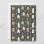 Blue Gingerbread House Holiday Baby Shower サンキューカード (裏面)