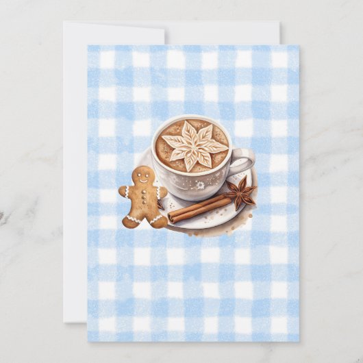 Blue Gingham A Merry Little Baby Shower  招待状 (裏面)