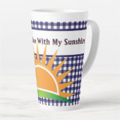 Blue Gingham And Sunshine カフェラテマグ (右アングル)