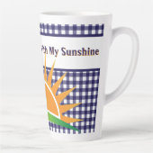 Blue Gingham And Sunshine カフェラテマグ (右)