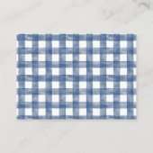 Blue Gingham and Toys Baby Boy Diaper Raffle Card エンクロージャーカード (裏面)