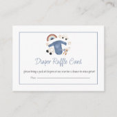 Blue Gingham and Toys Baby Boy Diaper Raffle Card エンクロージャーカード (正面)