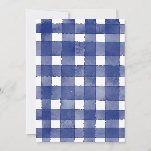 Blue Gingham Archery Birthday Party 招待状 (裏面)