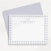 Blue Gingham Baby Boy Nursery Note Card 案内状