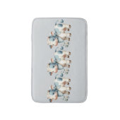 Blue Gingham Baby Cow Pastel Farm Aesthetic バスマット (正面縦)