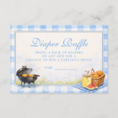 Blue Gingham Baby Q Diapper Raffle エンクロージャーカード (正面)