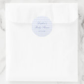 Blue Gingham Baby Shower ラウンドシール (バッグ)
