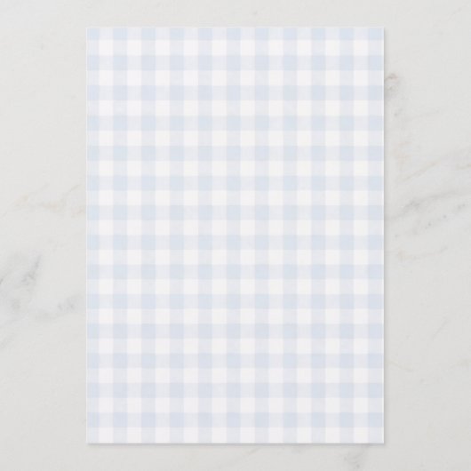 Blue Gingham Baby Shower 招待状 (裏面)
