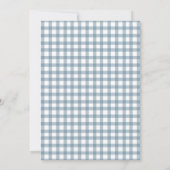 Blue Gingham Baby Shower for Boy 招待状 (裏面)