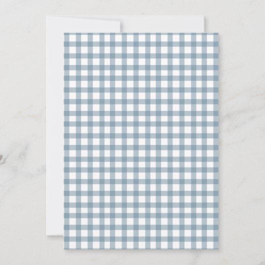 Blue Gingham Baby Shower for Boy 招待状 (裏面)