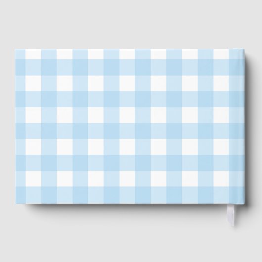 Blue Gingham Baby Shower Guest Book ゲストブック (裏面)